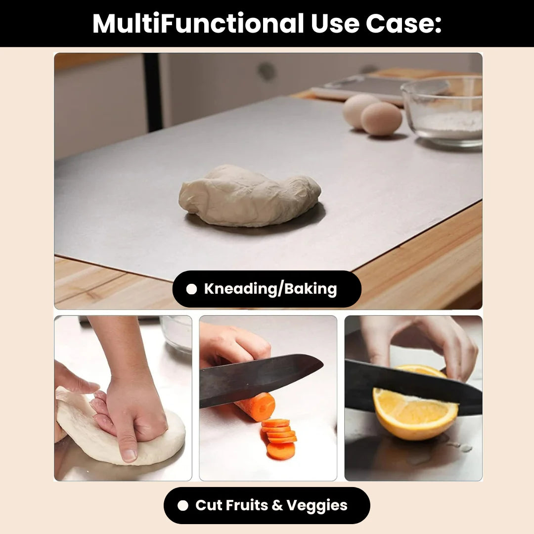 Premium Stainless Steel Chopping Board | Non Slip| Rust Proof | Easy to use| Round Edge| For Cutting Vegetables, Meat,Fish,Fruits | Medium | 35 x 31 cm