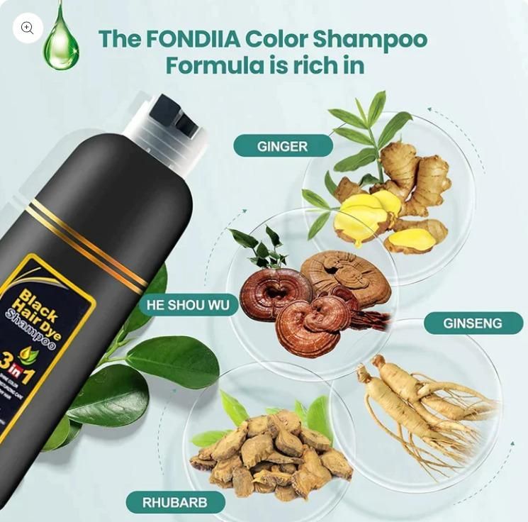 Unisex Instant Black Herbal Hair Dye Shampoo for Grey Hair Coverage Shampoo 3 in 1(100ml) Pack Of 2 - ViralBuy