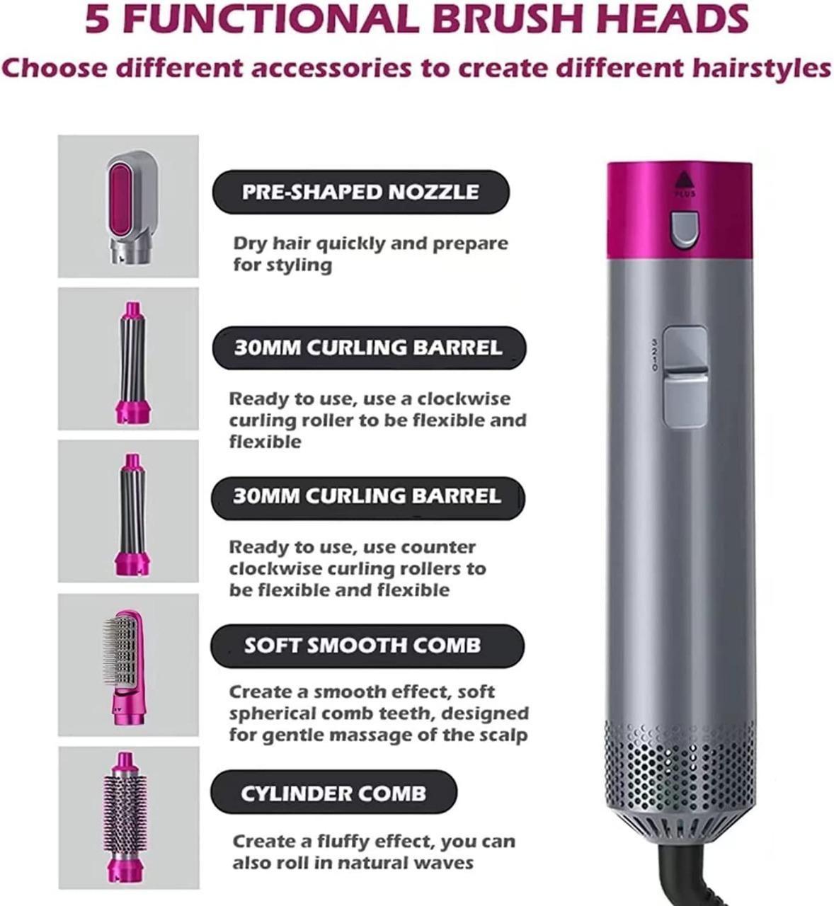 5-in-1 Hair Dryer & Styler – Curl, Straighten & Volumize - ViralBuy