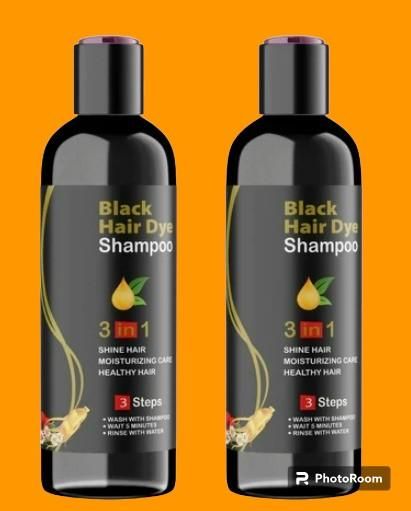 Unisex Instant Black Herbal Hair Dye Shampoo for Grey Hair Coverage Shampoo 3 in 1(100ml) Pack Of 2 - ViralBuy